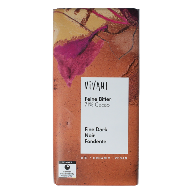 Chocolade puur 71% bio 80 Gram