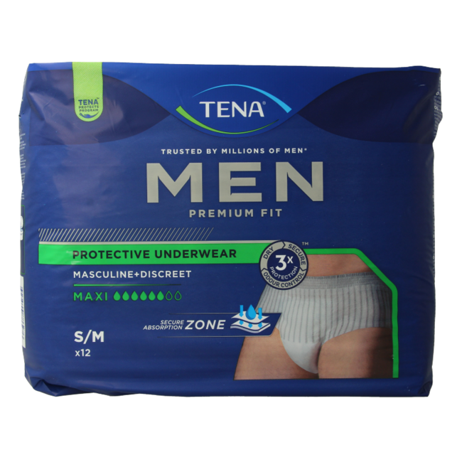 TENA Men Premium Fit Size M, 12 Pack