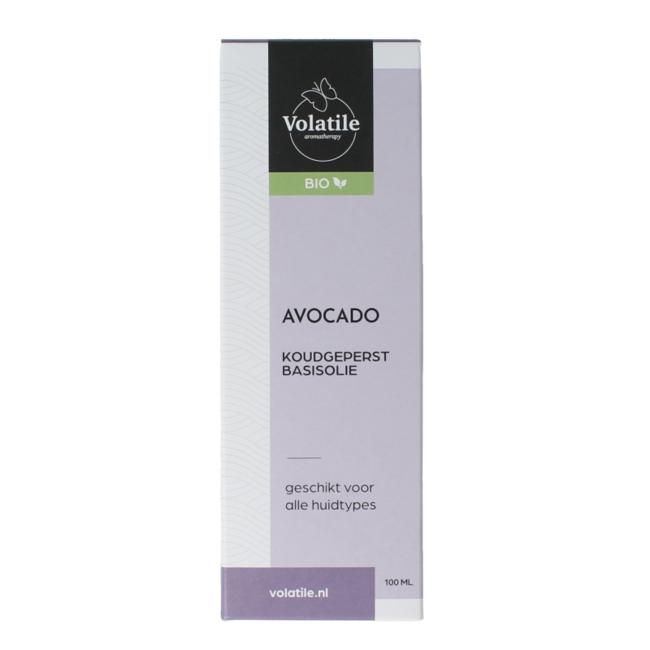 Olio base di Avocado spremuto a freddo biologico in bottiglia di vetro 100 Millilitri