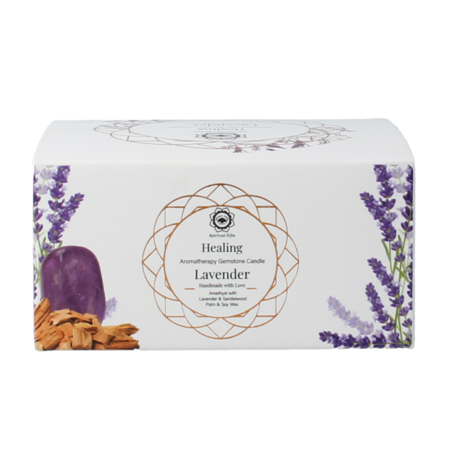 Gemstone healing lavender candle, 70g