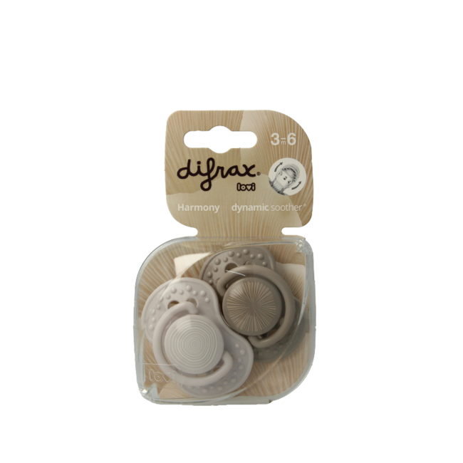 Soother 3-6 months Harmony light grey/dark grey 2 pack