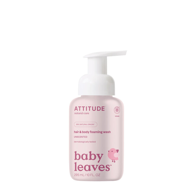 Baby leaves 2-en-1 nettoyant moussant cheveux et corps sans parfum 295 ml