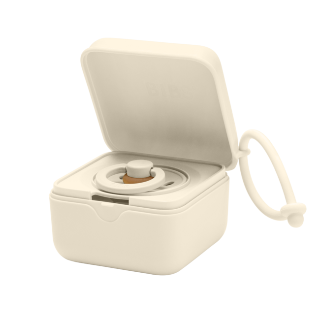 Pudełko na smoczek dla niemowląt BIBS, kolor kość słoniowa, 1 sztuka