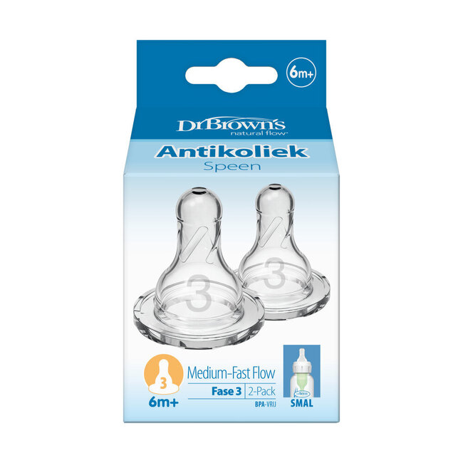 Dr. Brown's Standard Neck Bottle Teat Level 3 - 2 Pack