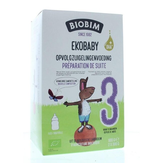 Ekobaby 3 leche de continuación ecológica 10+ meses 600 g