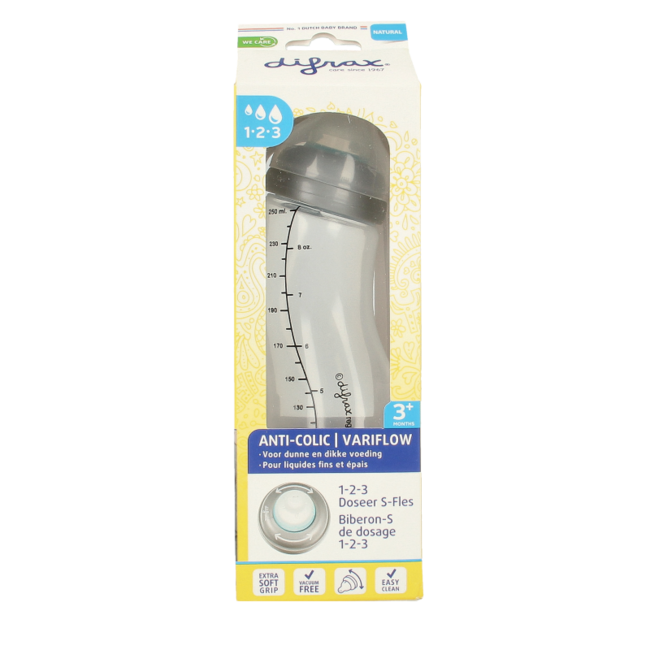 Butelka S naturalna dozująca 1 2 3, 250 ml, 1 sztuka