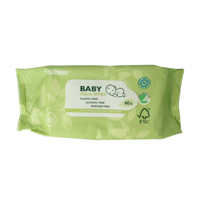 Smartkids baby aqua wipes 60 wipes