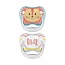 Fopspeen prevent animal faces F1 blauw 2 Stuks