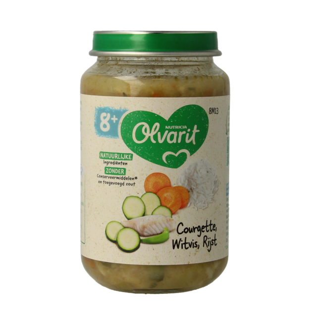 Zucchine, pesce bianco e riso 8M13 200 Grammi