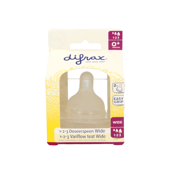 Bottle teat soft wide 1-2-3 - 2 Pack