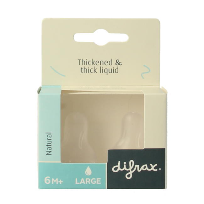 Tetina Difrax Natural Grande 6+ meses - 2 unidades