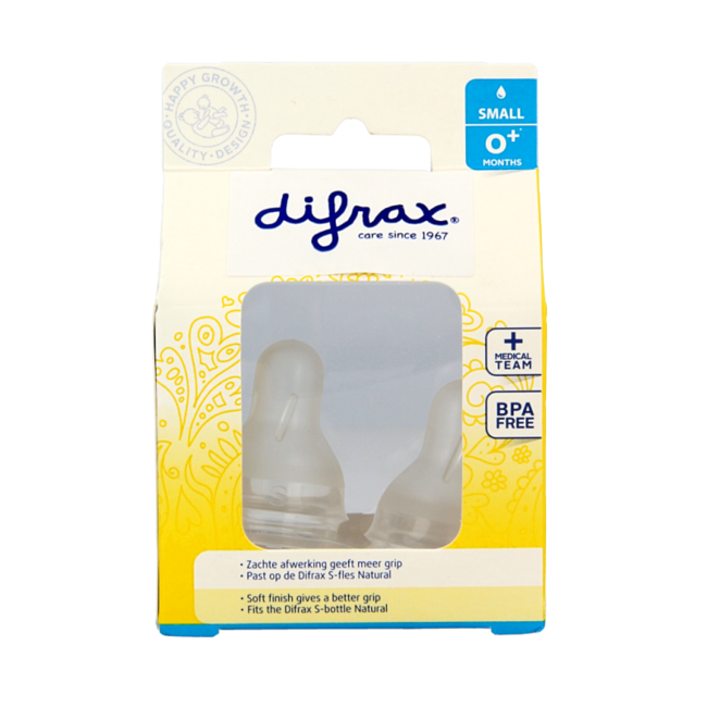 Bottle teat small 0+ natural 2 pieces