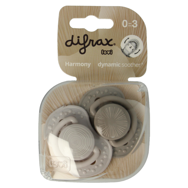 Chupete 0-3 meses Harmony Grey 2 unidades