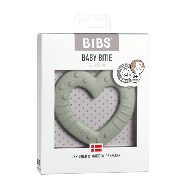 Bibs Baby Bitie Heart Teether, Sage, 1 Piece