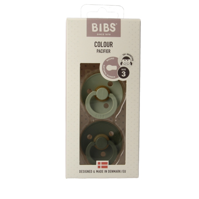 Smoczek uspokajający BIBS rozmiar 3 szałwiowy/ciemnozielony (hunter green) 2 sztuki