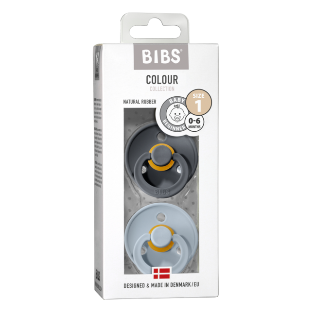 Chupete talla 1 iron/baby blue pack de 2 unidades