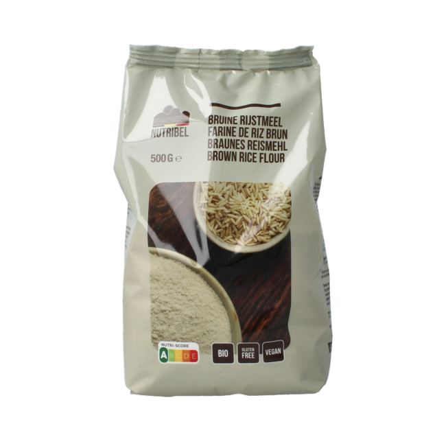 Bruine rijstmeel glutenvrij bio 500 Gram