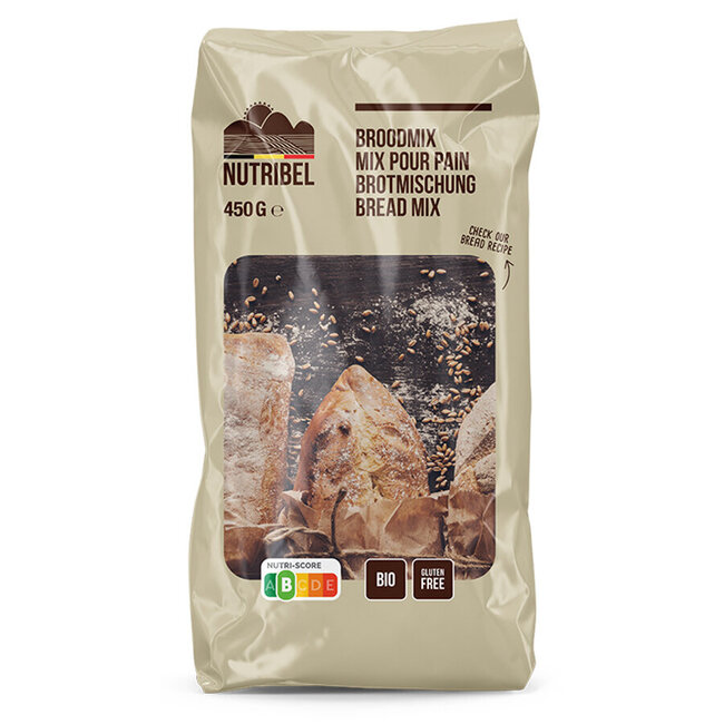 Mezcla para pan rica en fibra sin gluten bio 450 gramos