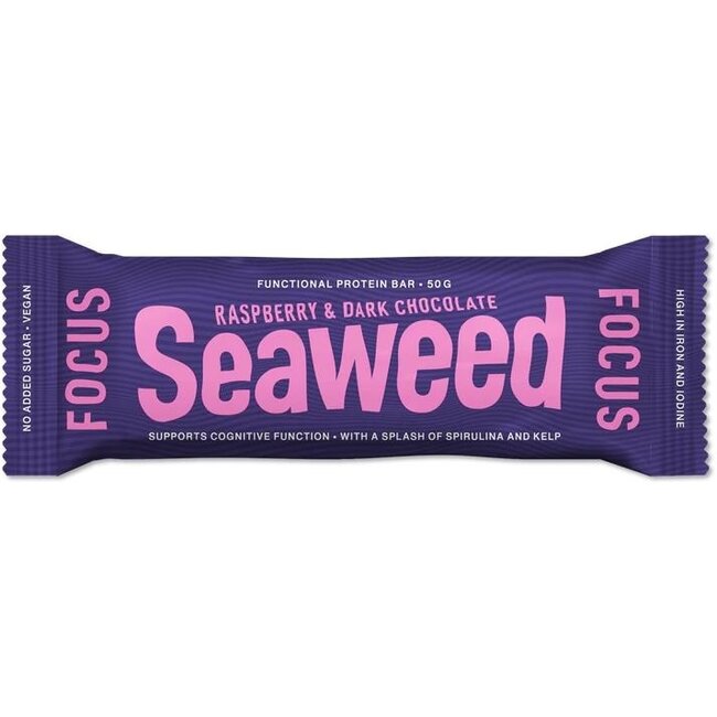 Meeresalgen-Proteinriegel Fokus Himbeere 50 Gramm