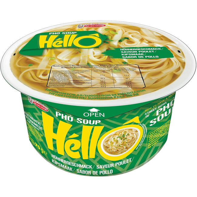 Sopa pho instantánea sabor pollo sin gluten 70 Gramos