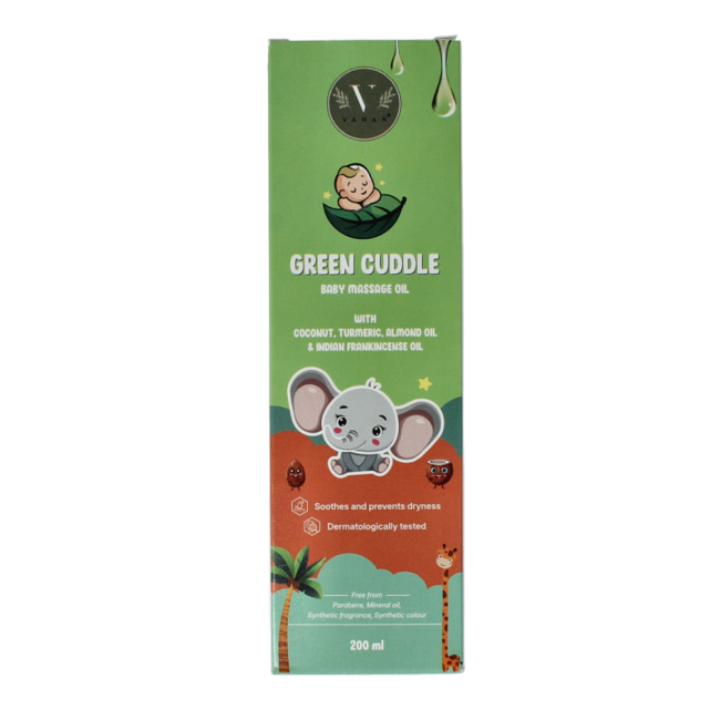 Aceite de masaje para bebés Green Cuddle 200 mililitros