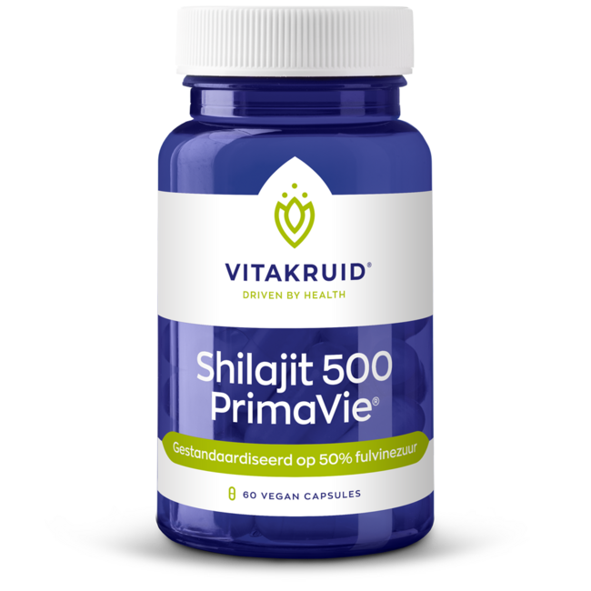 Shilajit 500mg PrimaVie 50% fulvinezuur 60 Vegetarische capsules