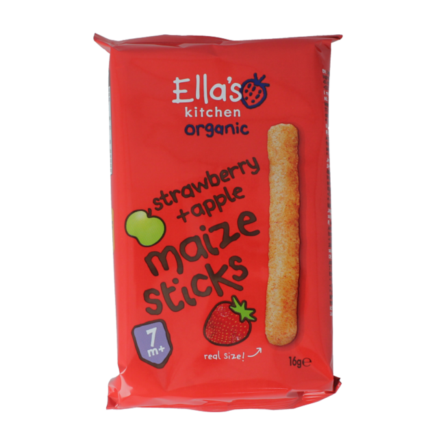 Chrupki kukurydziane truskawka/jabłko 7+ miesięcy bio 16 gram