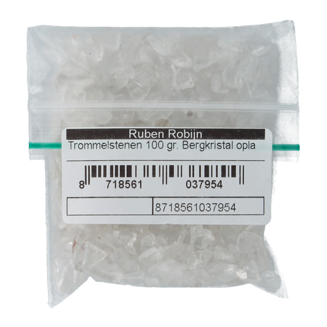 Trommelstenen bergkristal oplaadmix maat 1 100 Gram