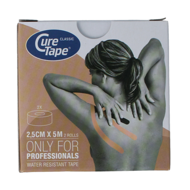 Kinesiotape 2,5 cm x 5 m beige 2 unidades