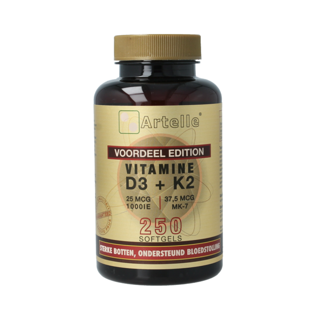 Vitamin D3 25mcg + K2 37,5 mcg MK-7 250 Softgels