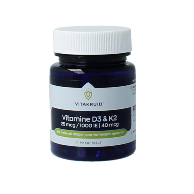 Vitamina D3 y K2 en aceite MCT para una absorción mejorada 90 perlas