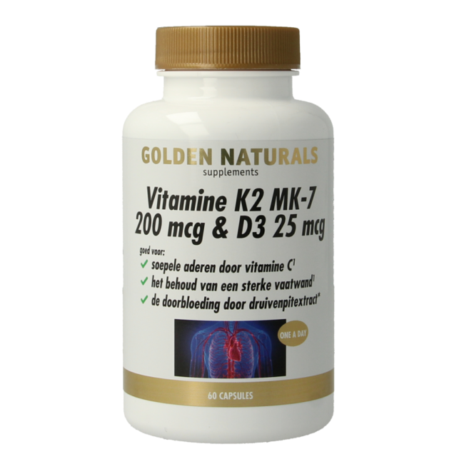 Vitamine K2 200mcg & D3 25mcg 60 Gélules végétariennes