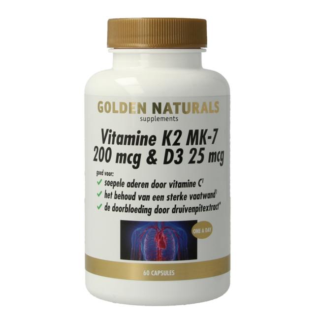 Vitamine K2 200mcg & D3 25mcg 60 Vegetarische capsules