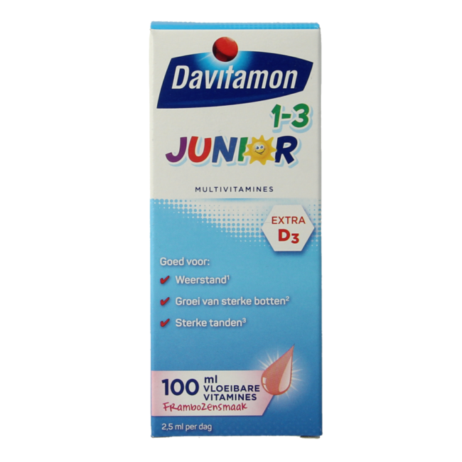 Junior 1+ vitaminas líquidas frambuesa 100 mililitros