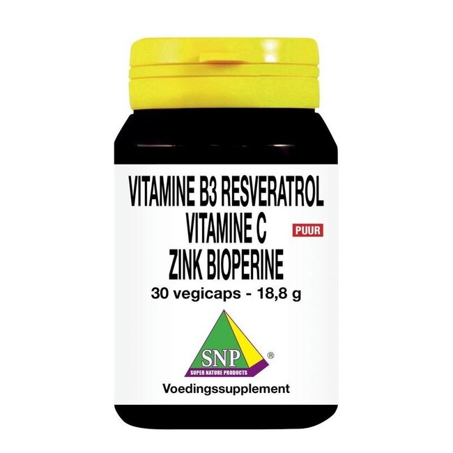 Vitamin B3 Resveratrol Buffered Vitamin C Zinc 30 Vegetarian Capsules