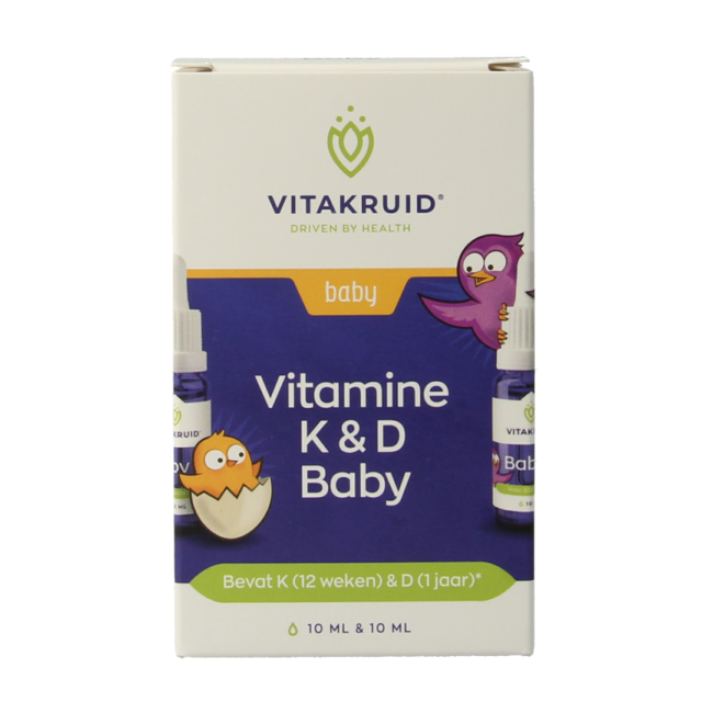 Vitamine K & D baby druppels 10ml 20 Milliliter