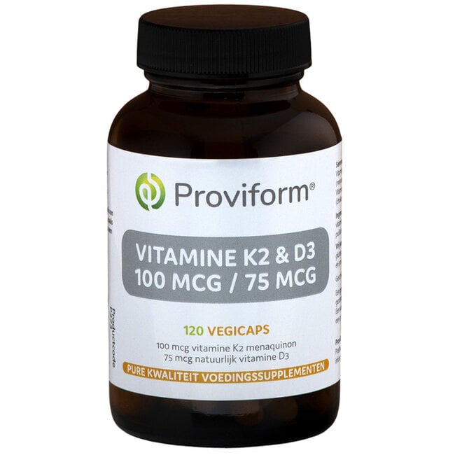 Vitamina K2 100mcg y D3 75mcg 120 cápsulas vegetales