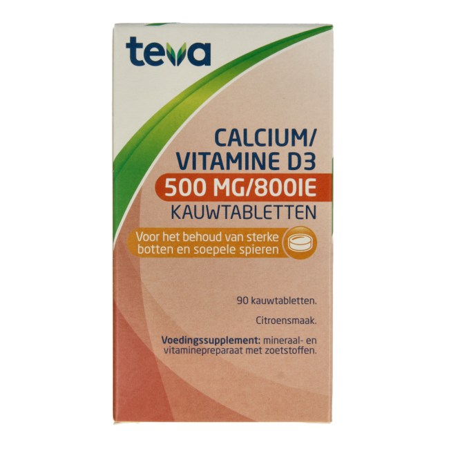 Wapń / witamina D 500mg / 800IE 90 tabletek do żucia