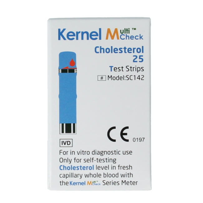 Multicheck cholesterol teststrips 25 Stuks