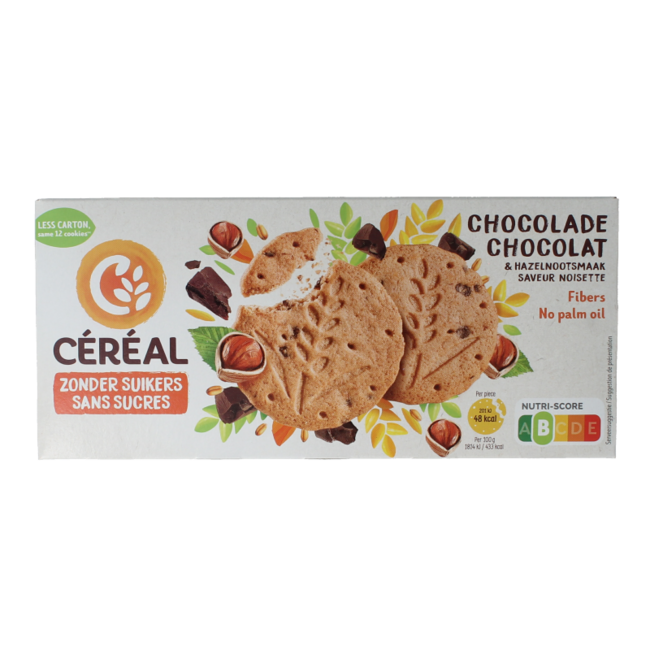 Sablés chocolat & noisette sans sucres 132 Grammes