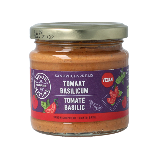Sandwich-Aufstrich Tomate Basilikum Bio 180 Gramm