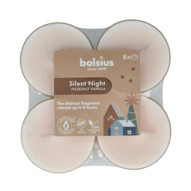 Bougies Maxi 8h true glow silent night 8 pièces