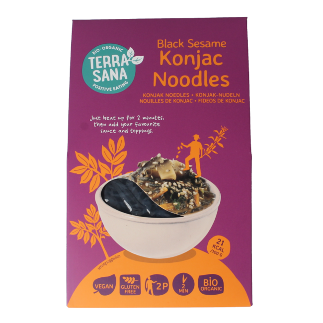 Fideos de konjac sésamo negro bio 250 Gramos