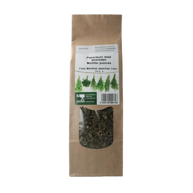 Feuille de menthe poivrée coupée 70 Grammes