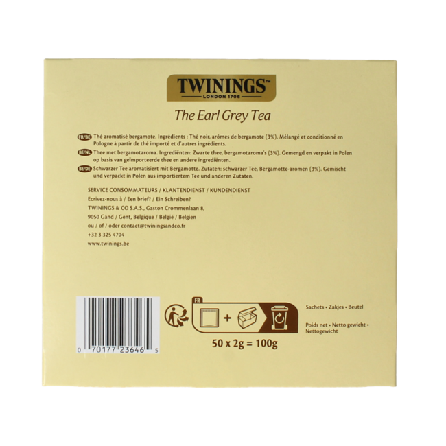Earl grey enveloppe 50,00 pièces