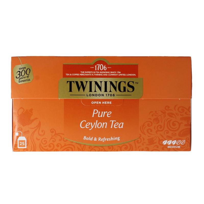 Twinings Té puro de Ceilán 25 unidades