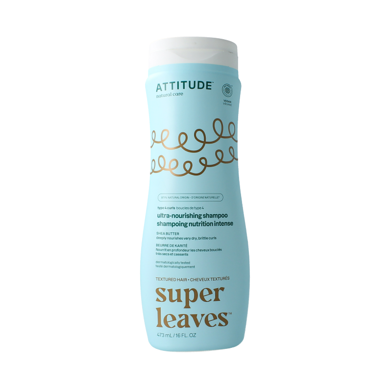 Attitude Champú manteca de karité rizos ultra nutritivo tipo 4 473 mililitros
