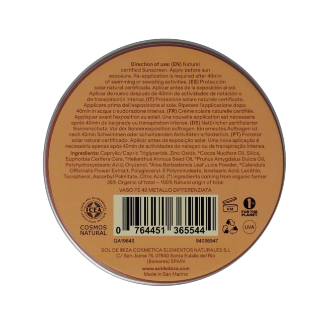 Sunscreen SPF30 mini organic 30.00 Gram