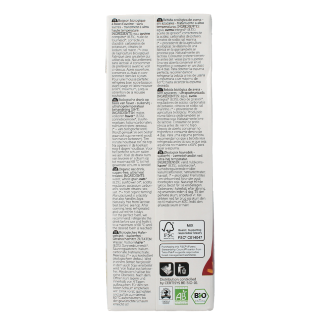 Barista oat sugarfree bio 1.00 Liter