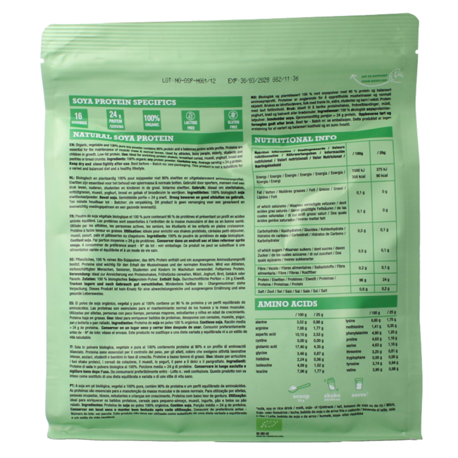 Protéine végétale soja naturel bio 400,00 grammes